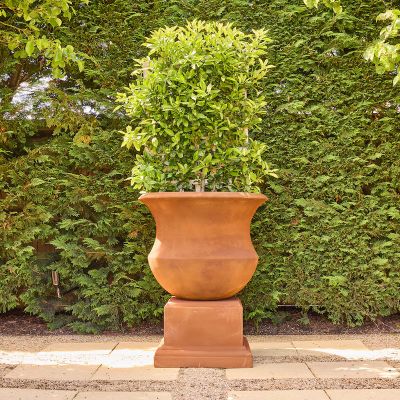 NAPLES Urn & Pedestal Iron Rust