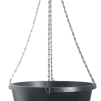 LEONARD Self Watering Hanging Basket Black 33cm