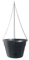 LEONARD Self Watering Hanging Basket Black 33cm