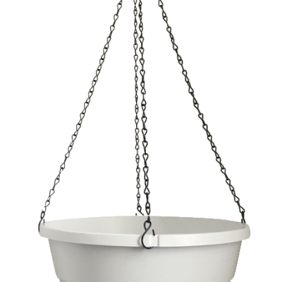 LEONARD Self Watering Hanging Basket White 33cm