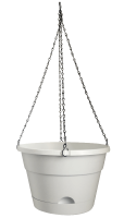 LEONARD Self Watering Hanging Basket White 33cm
