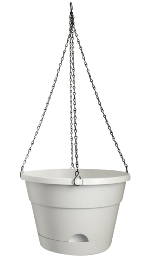 LEONARD Self Watering Hanging Basket White 33cm