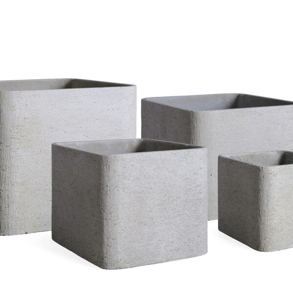 CRETE Square Pot White [Sz:Small]