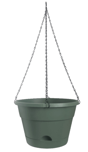 LEONARD Self Watering Hanging Basket Green 33cm