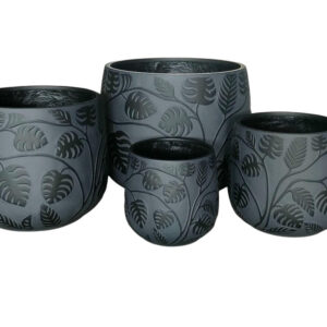 BUNGE Monstera Pot Dark Grey/Black [Sz:Small]