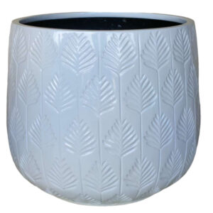 BUNGE Palm Leaf Pot White [Sz:Small]