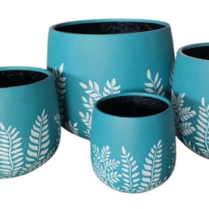 BUNGE Fern Pot Turquoise/White [Sz:Small]