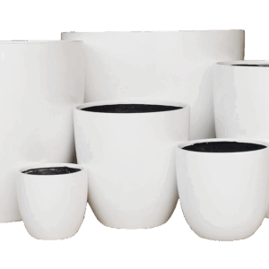 Fibreglass Egg Pot Matt White [Sz:XSmall]