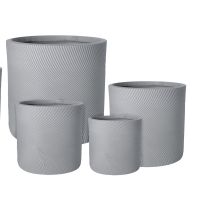 Helix Cylinder Pot Grey