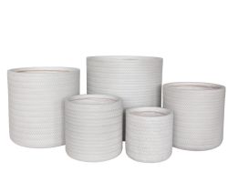 urbanLITE Bamboo Cylinder Pot White
