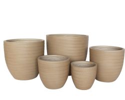 urbanLITE Bamboo Egg pot Sandy Beech