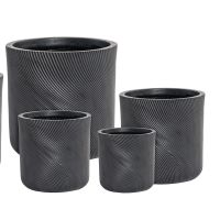 Helix Cylinder Pot Black