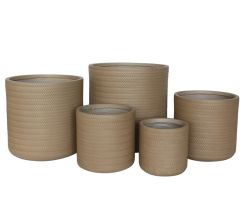 urbanLITE Bamboo Cylinder Pot Sandy Beach
